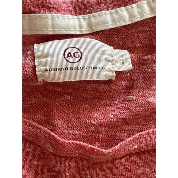 AG Adriano Goldschmied Heathered Red Cotton blend Short Sleeve T-Shirt Large - Picture 5 of 8